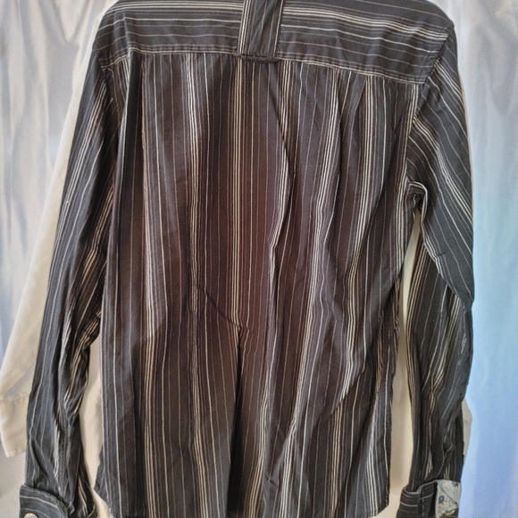 English Laundry hand-sewn hand laundered striped embroidered button down shirt S - Picture 8 of 9